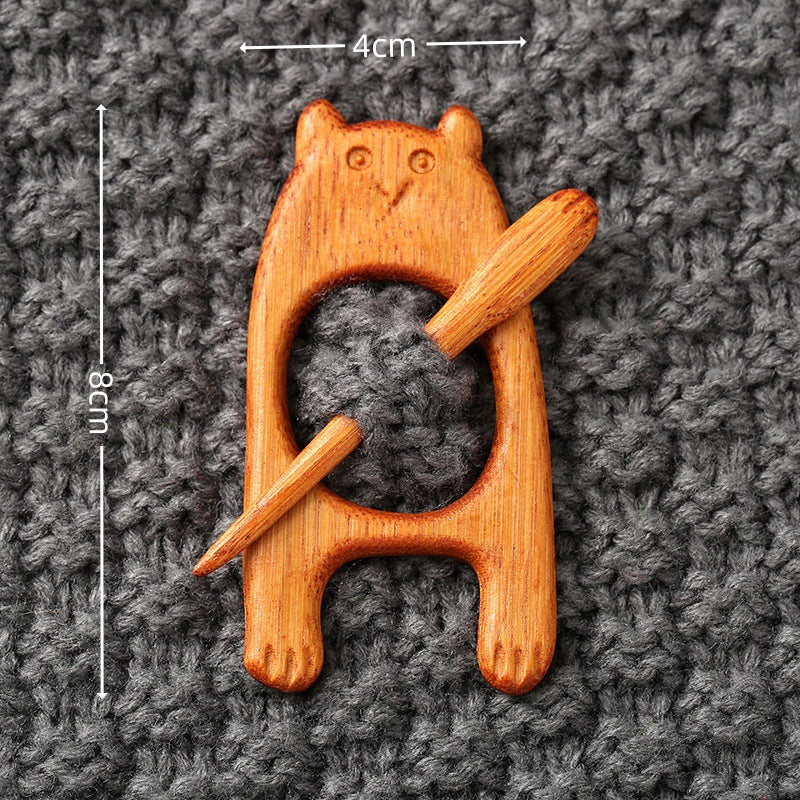 🎁Broche de madera con forma de animal para regalar