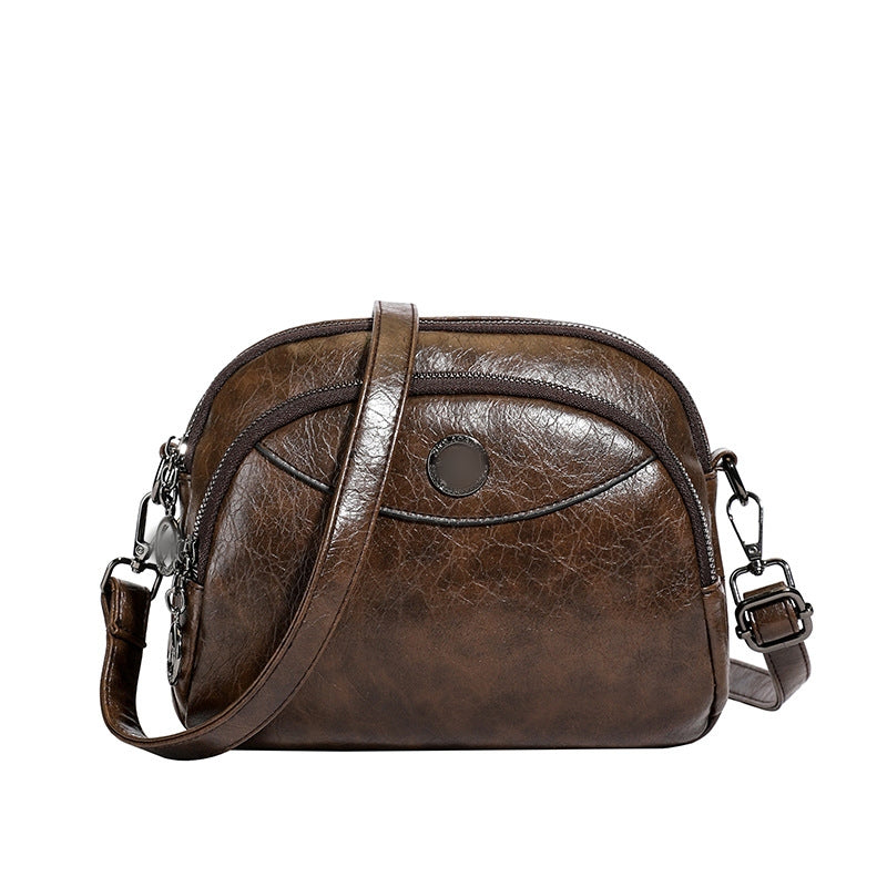 👜 Nová měkká kožená crossbody kabelka, velká kapacita, vícevrstvý design, moderní retro styl.