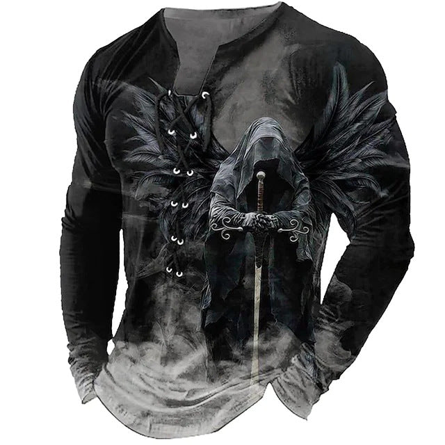2025 Pánske tričko s dlhým rukávom 3D Lion Print Casual 3734990