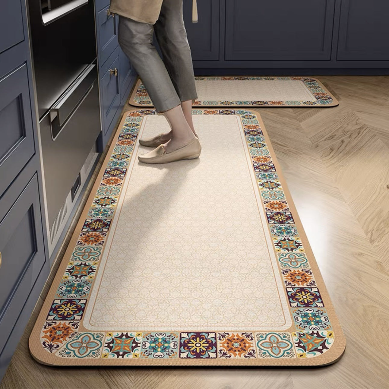 🛁Tapete absorbente ultrarrápido: ¡pisos secos, seguridad garantizada! 🌿【Grande (40*120 cm) + Pequeño (40*60 cm)】