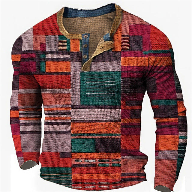 🔥🔥【Polovičná cena za druhý kus】Nová pánska polokošeľa s dlhým rukávom veľkej veľkosti s potlačou【S-4XL】 3753695