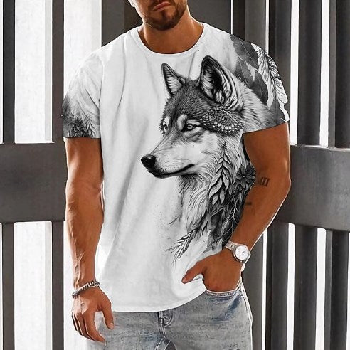 【S-6XL】👕👕 Pánske tričko s potlačou vlka