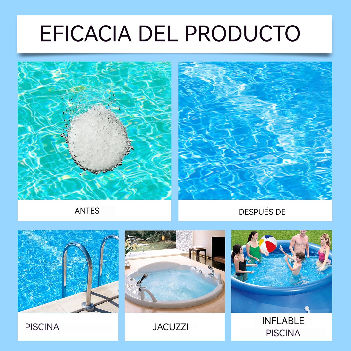 🔥Compre 1 y obtenga 1 gratis(2 botella)🏊Pastillas efervescentes para la limpieza de piscinas