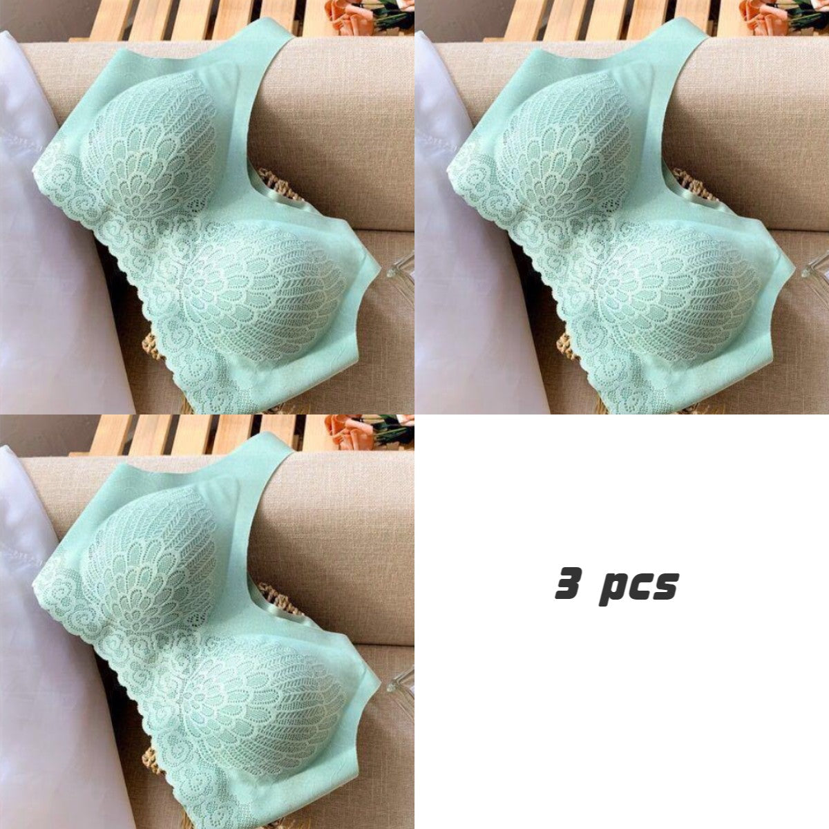 👙【3-dielna sada】Nová a vylepšená pohodlná čipkovaná podprsenka pre plnšie veľkosti, mäkké, pohodlné a priedušné bez deformácie