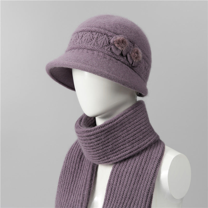 🧶Sombrero + bufanda🧶 Compañero cálido en invierno: gorro de lana de punto cálido