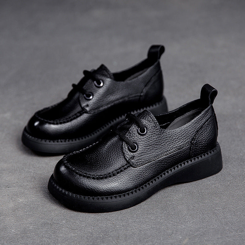 🔥【Speciální nabídka】【Velikosti 35-40】Nové dámské pohodlné kožené boty v retro stylu na podzim/zimu, ležérní a všestranné pro každodenní nošení