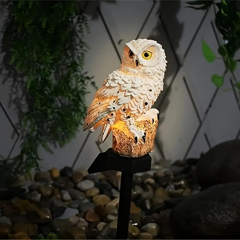 🦉 Lampă solară decorativă în formă de bufniță - Lumină caldă pentru grădina ta