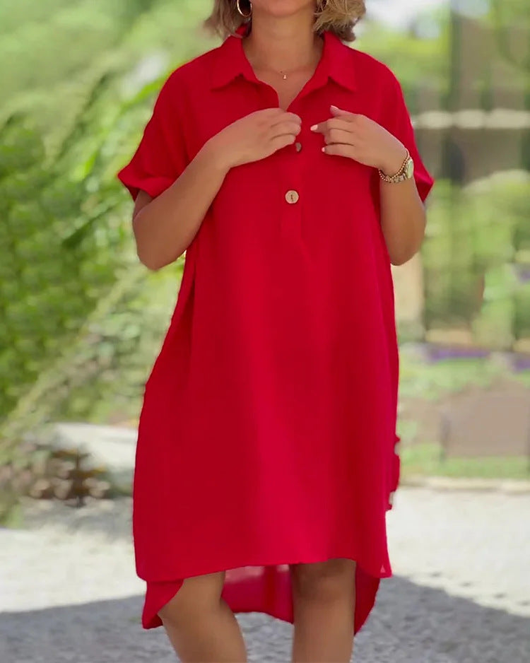 🔥👗【S-5XL】Rochie casual din șifon, culoare uni, pentru femei, nouă 2025, respirabilă și confortabilă