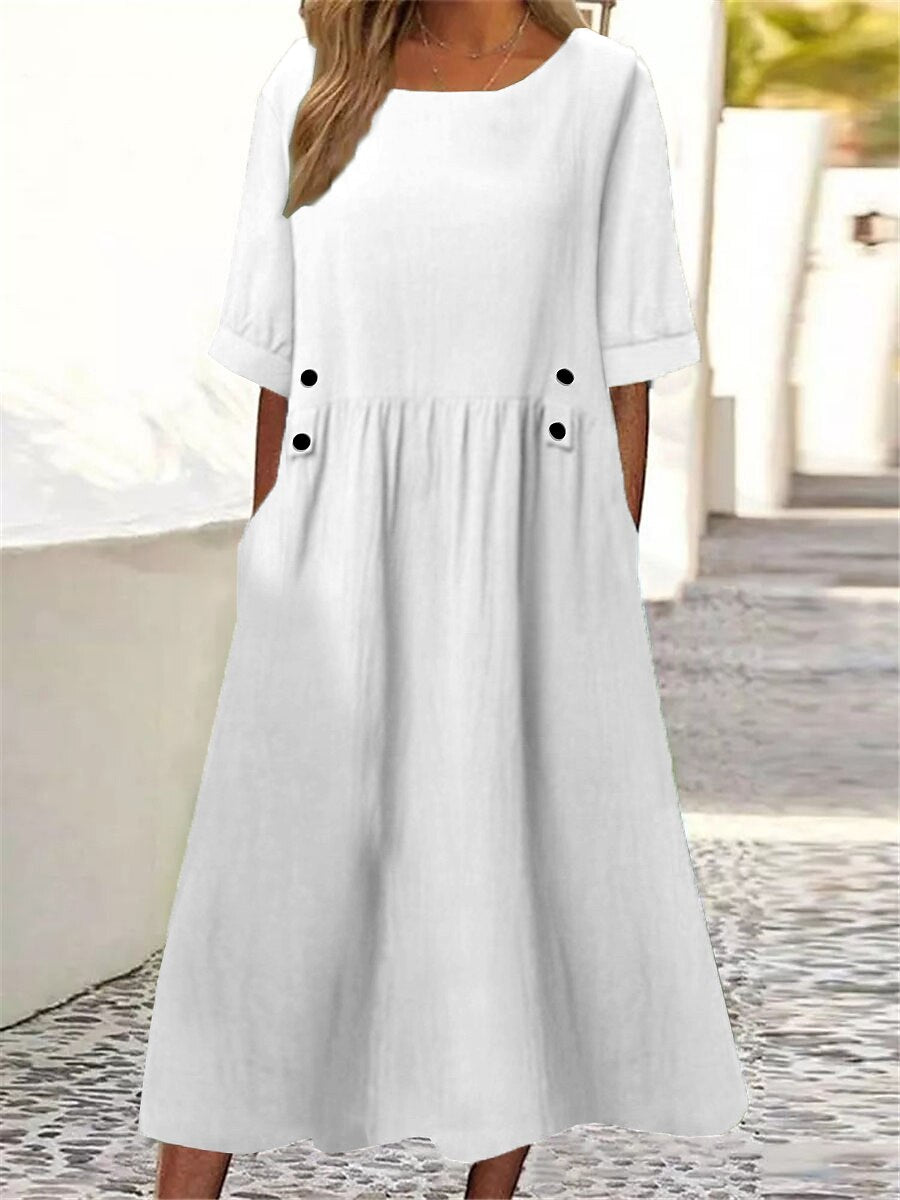 🔥🔥👗👗2024 nové bavlnené a ľanové tkaniny ležérne módne šaty