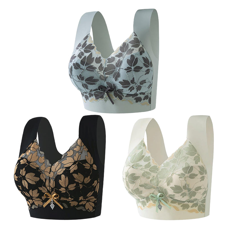 【Kupite 1, dobijte 2 gratis】M-4XL Plus size čipkasti grudnjak, bez čeličnih prstenova, luksuzna prekrasna leđa, seksi prozračni grudnjak bez šavova 【40~100 kg】