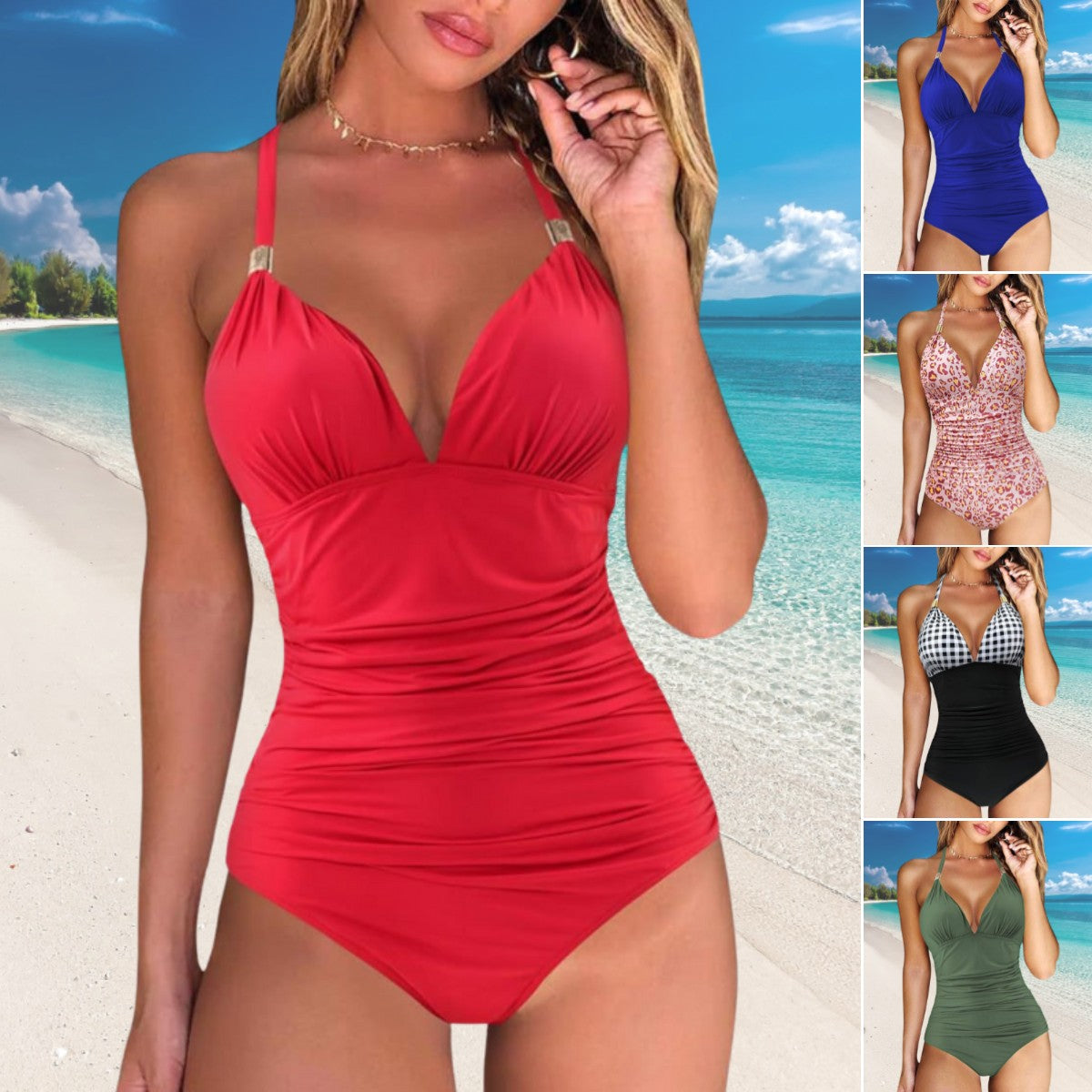 🎁Kúp 1 a 1 zdarma🩱🌴Sexy jednodielne rýchloschnúce plavky slim fit