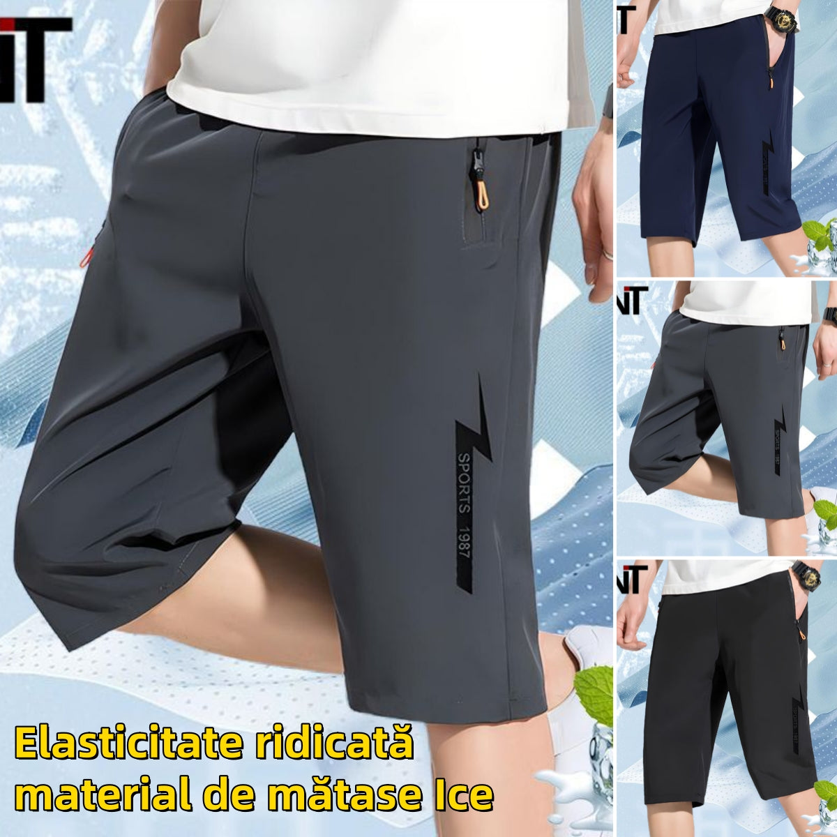 👖🏃♂️【M-5XL】2025 nové pánske ľadové hodvábne vysoko elastické šortky pre voľný čas, rýchloschnúce, pohodlné a priedušné
