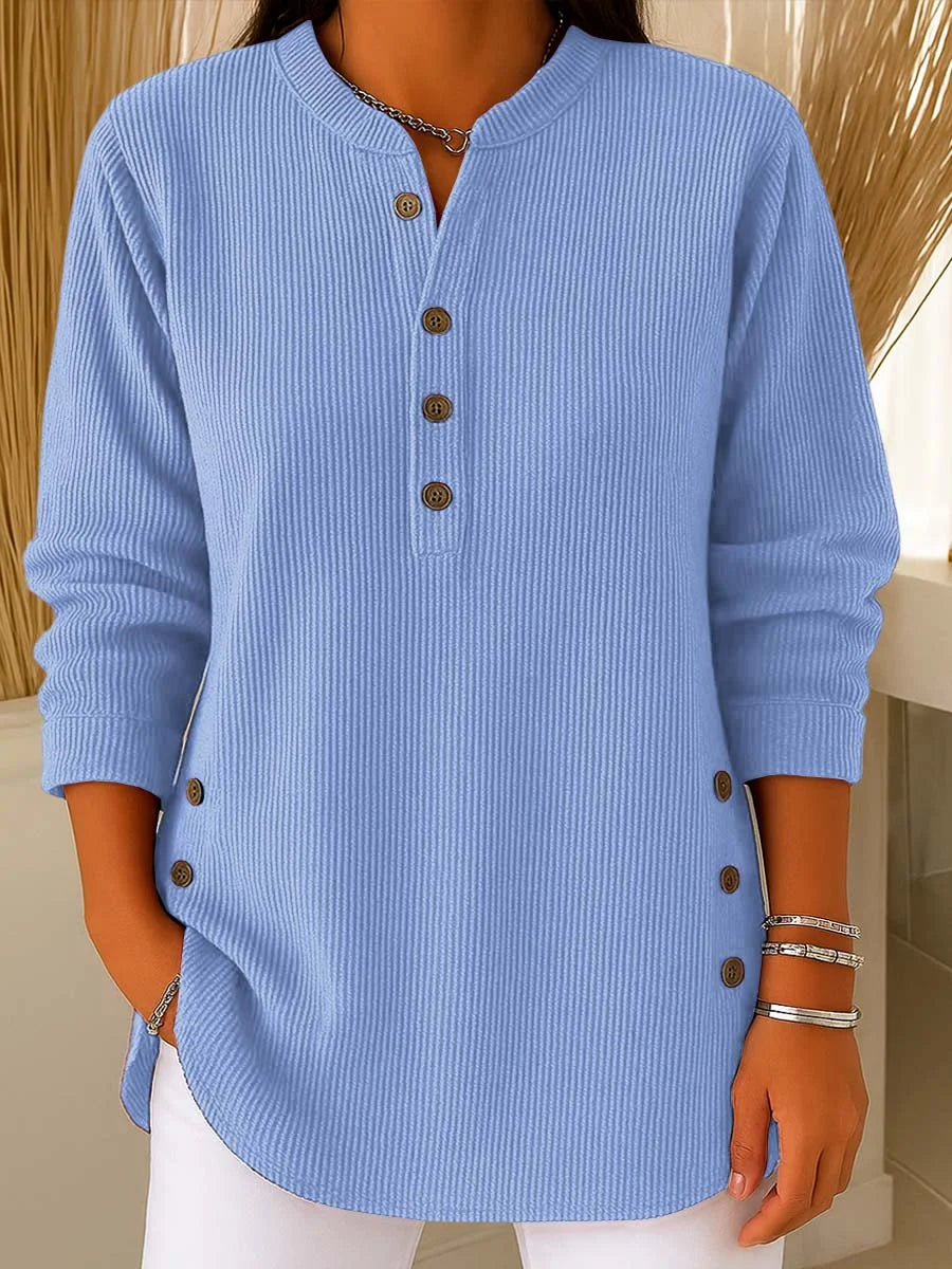 💥Ženski enobarvni ležerni ohlapni pleteni pulover z dolgimi rokavi in okroglim izrezom (S-4XL)