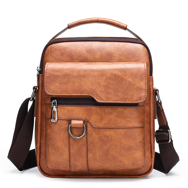 🏆【Versión premium de piel auténtica】Bolso de hombro vintage casual para hombre de gran capacidad