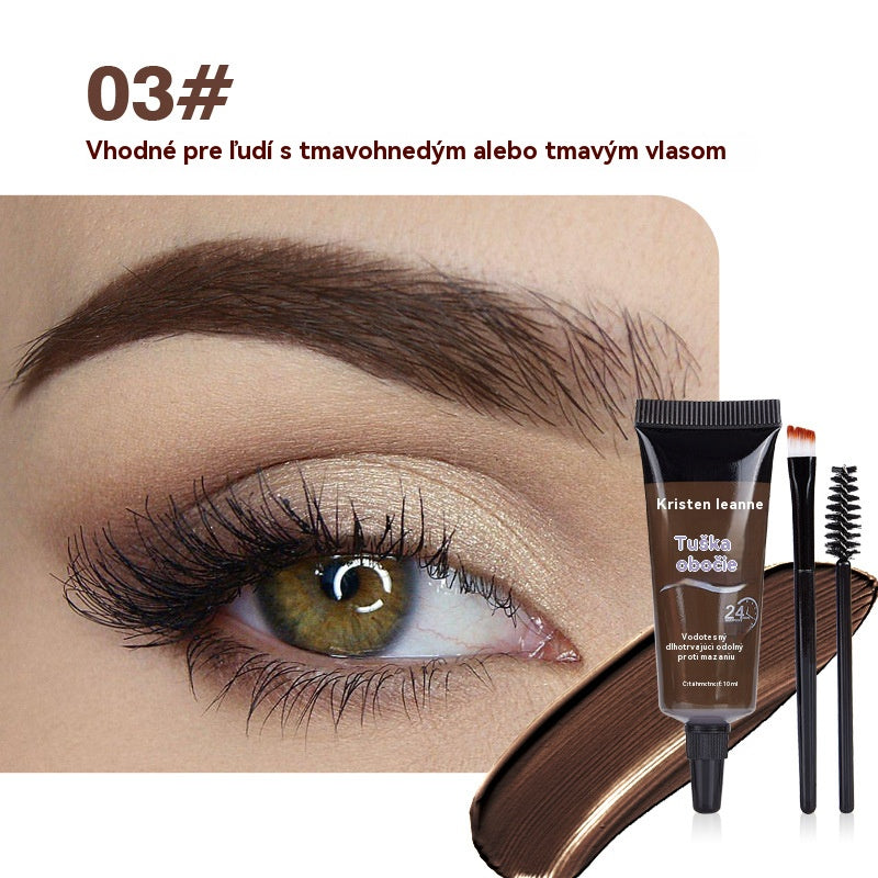⭐【50% zľava🔥】Dlhotrvajúci, vodeodolný a nerozmazávajúci sa tekutý gél/krém na obočie (s kefkou na obočie)