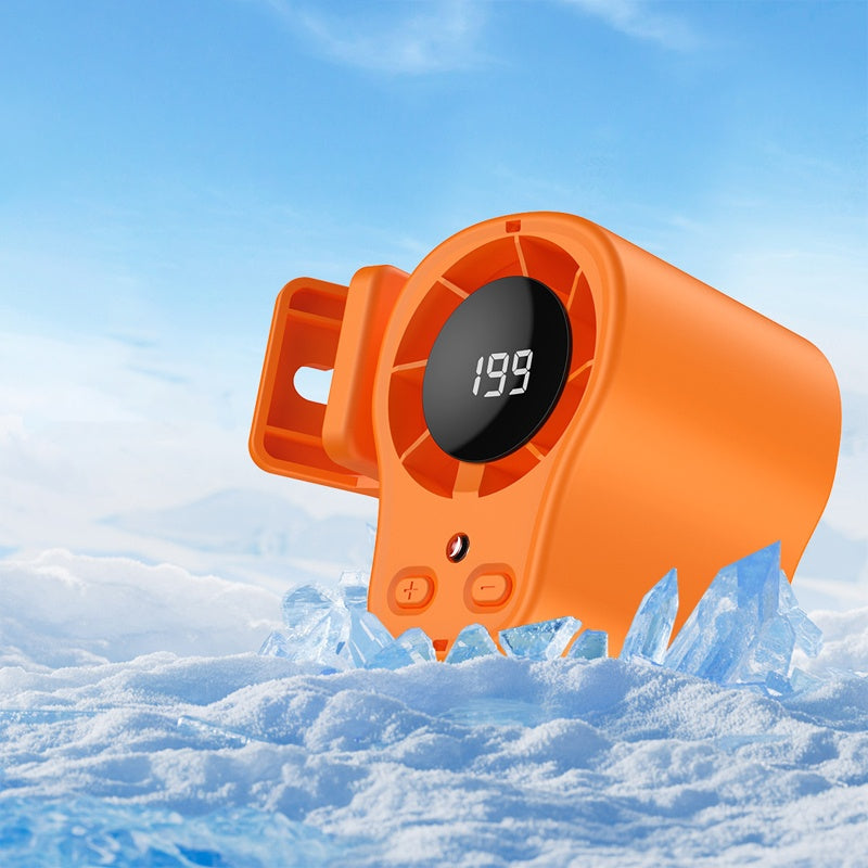 🌀 Ventilador manos libres con pantalla LED, clip integrado y 199 niveles de ajuste