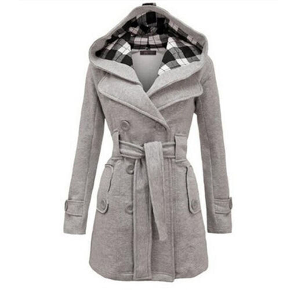 ✨【ZĽAVA 30 %】【S-3XL】Dámska stredne dlhá teplá bunda s kapucňou 3834907