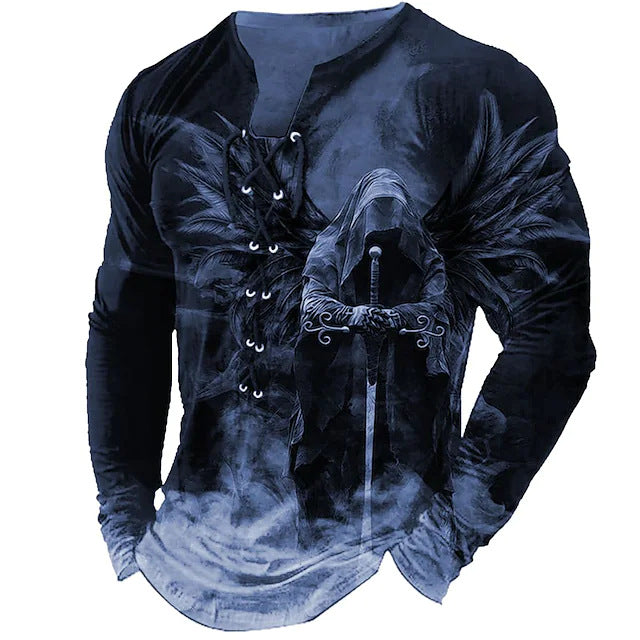 2025 Pánske tričko s dlhým rukávom 3D Lion Print Casual 3734990