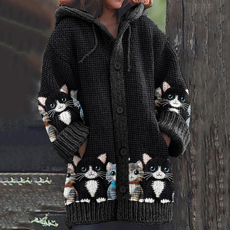 🔥🩰🎀 【S-6XL】 Nová kolekce Podzim/Zima 2026. Vysoce kvalitní, volná retro bunda s kapucí a knoflíky
