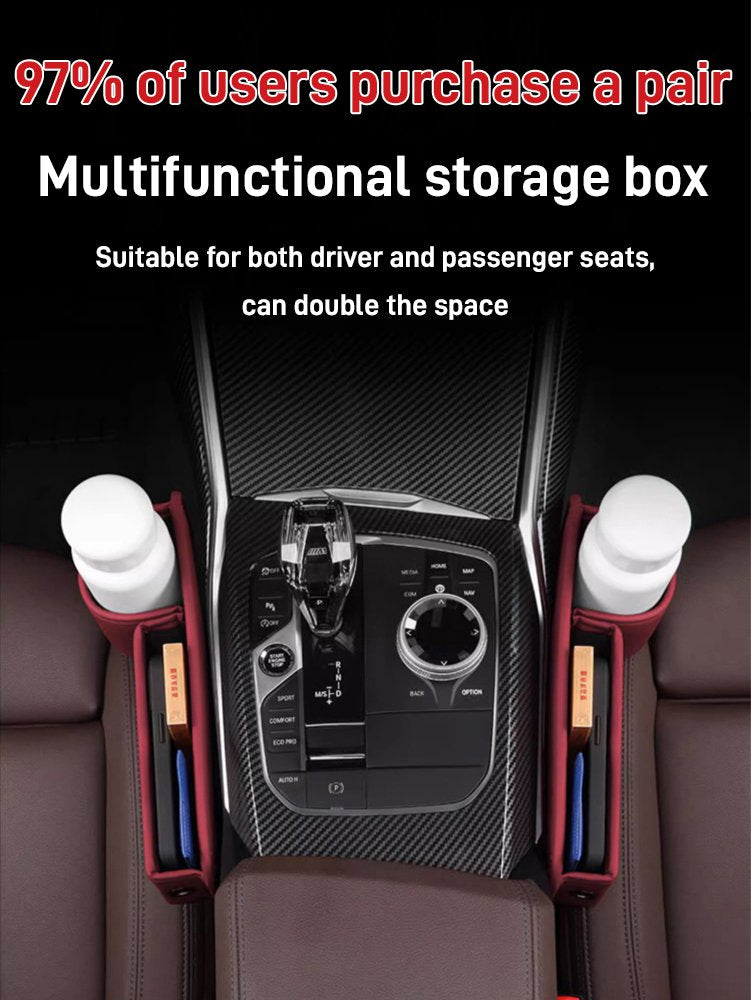 ✨ Nový model 2026 : 🚗 Úložný box z hovězí kůže do autosedačky (Gap)