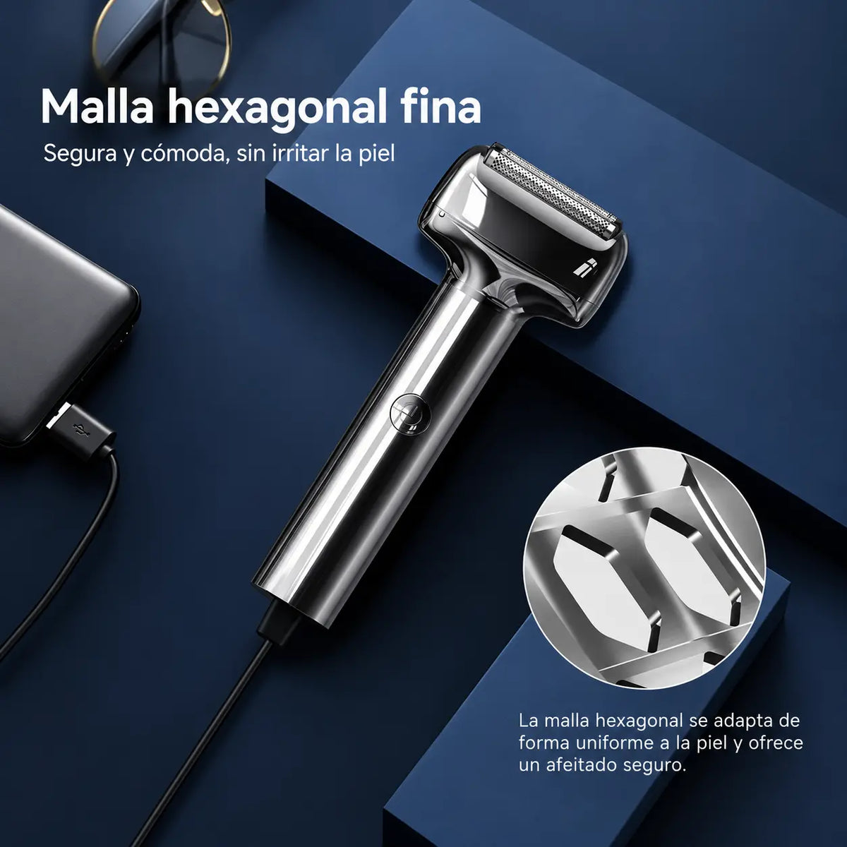 🪒 ¡50 % de descuento por tiempo limitado! ⚡ Afeitadora eléctrica de láminas recargable para hombre: para un afeitado suave; portátil y silenciosa 🧔