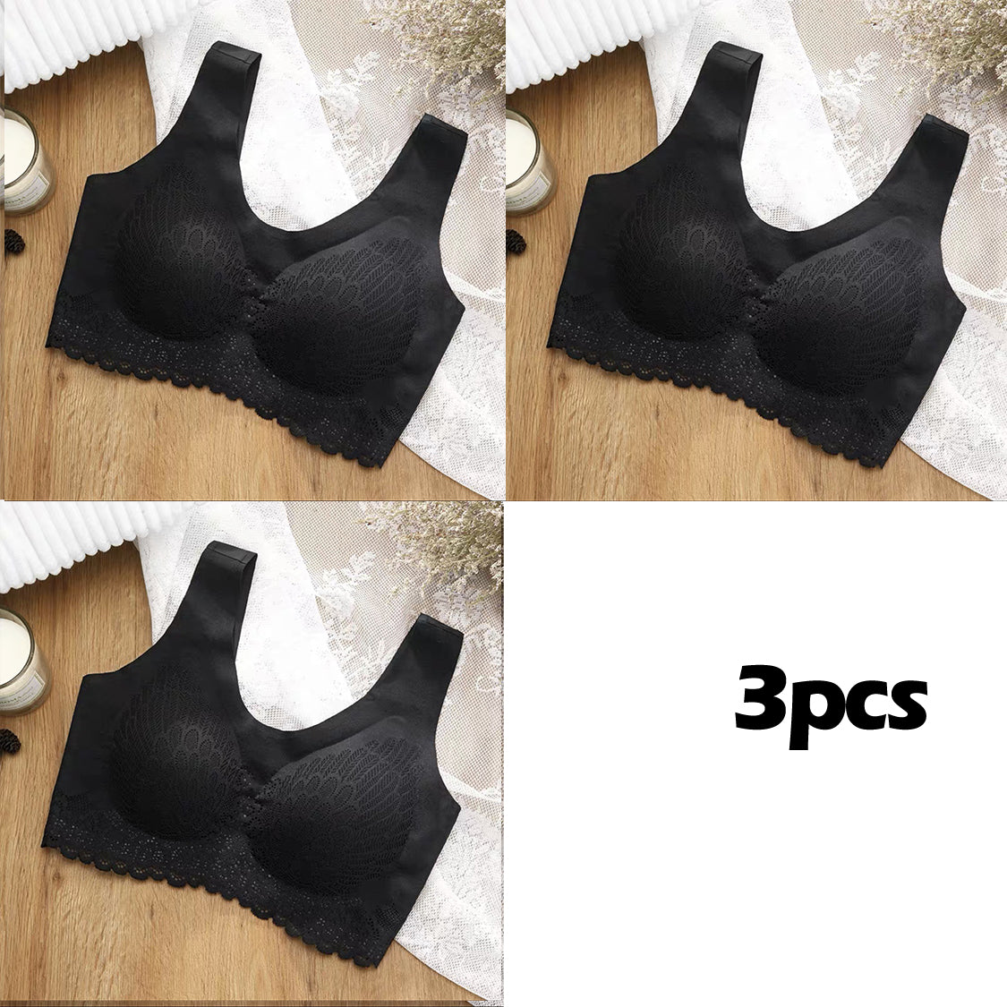 👙【3-dielna sada】🎁Nová a vylepšená pohodlná čipkovaná podprsenka pre plnšie veľkosti (zľava 49 %)