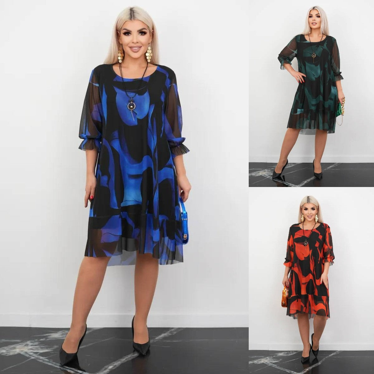【🥇Najpredávanejšie】🌈💃【S-5XL】Viacfarebná elegantná šifónová sukňa 3910875