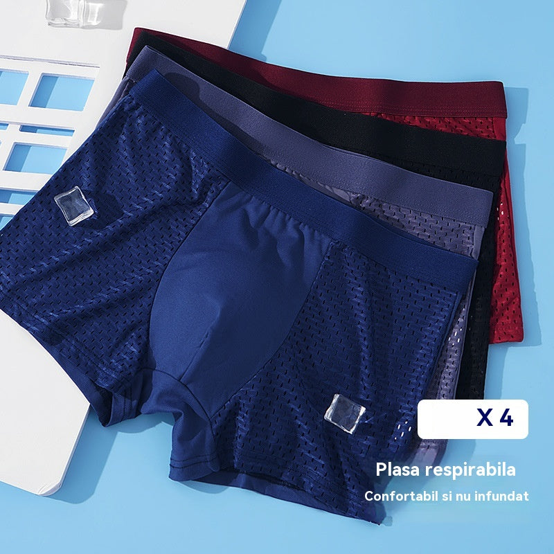 🔥【Cumpără 4, primești 4 gratis】Boxeri confortabili din plasă respirabilă pentru bărbați