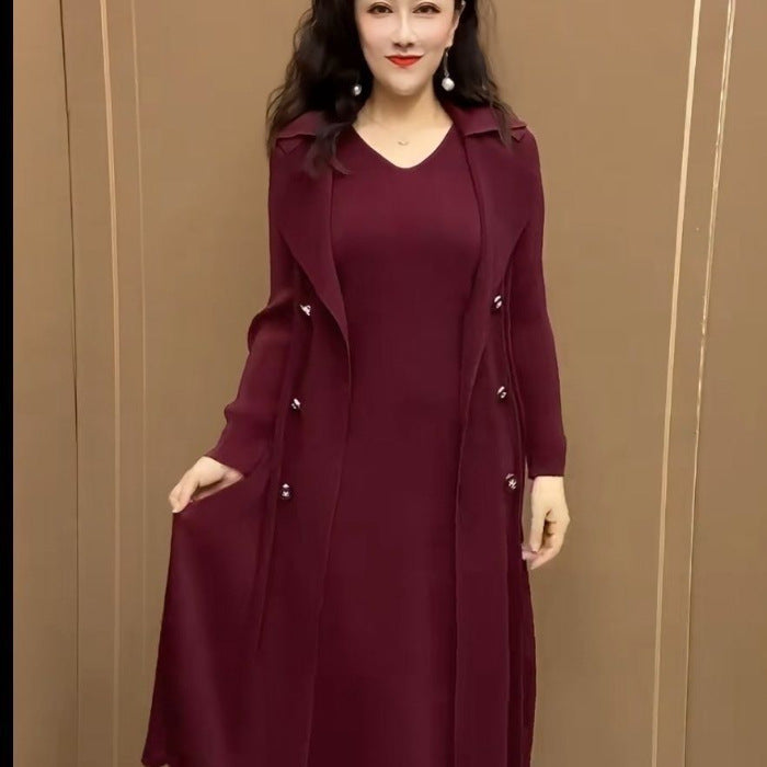 🍂【M-4XL】Jachetă de toamnă elastică, imitație de vânt, din două piese, 3746971