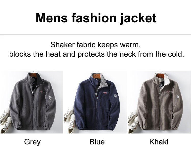 Chaqueta de Terciopelo Grueso de Lana para Hombre, Talla Grande, Cálida y Cómoda para Otoño e Invierno【40% de Descuento】