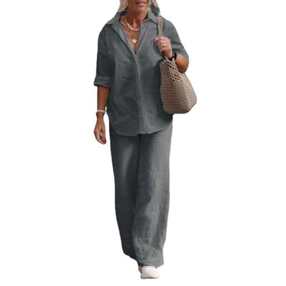 🔥【Vremenski ograničena ponuda - 50% popusta】【S-5XL】🌟Visokokvalitetni ženski set od pamuka i lana, ležernog kroja - unisex, prozračan, ugodan za kožu, udoban