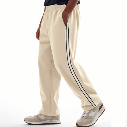 【S-3XL】Pantalón Deporte Hombre Verano 🏃‍♂️ Recto y Holgado, Diseño con Franjas, Estilo Casual