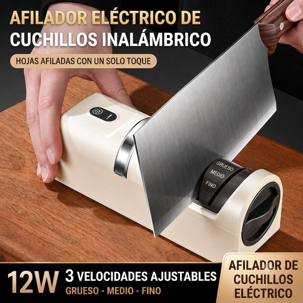 ⏳ ¡50% de descuento! 🔪 Afilador de cuchillos eléctrico inalámbrico multifuncional, recargable ✨