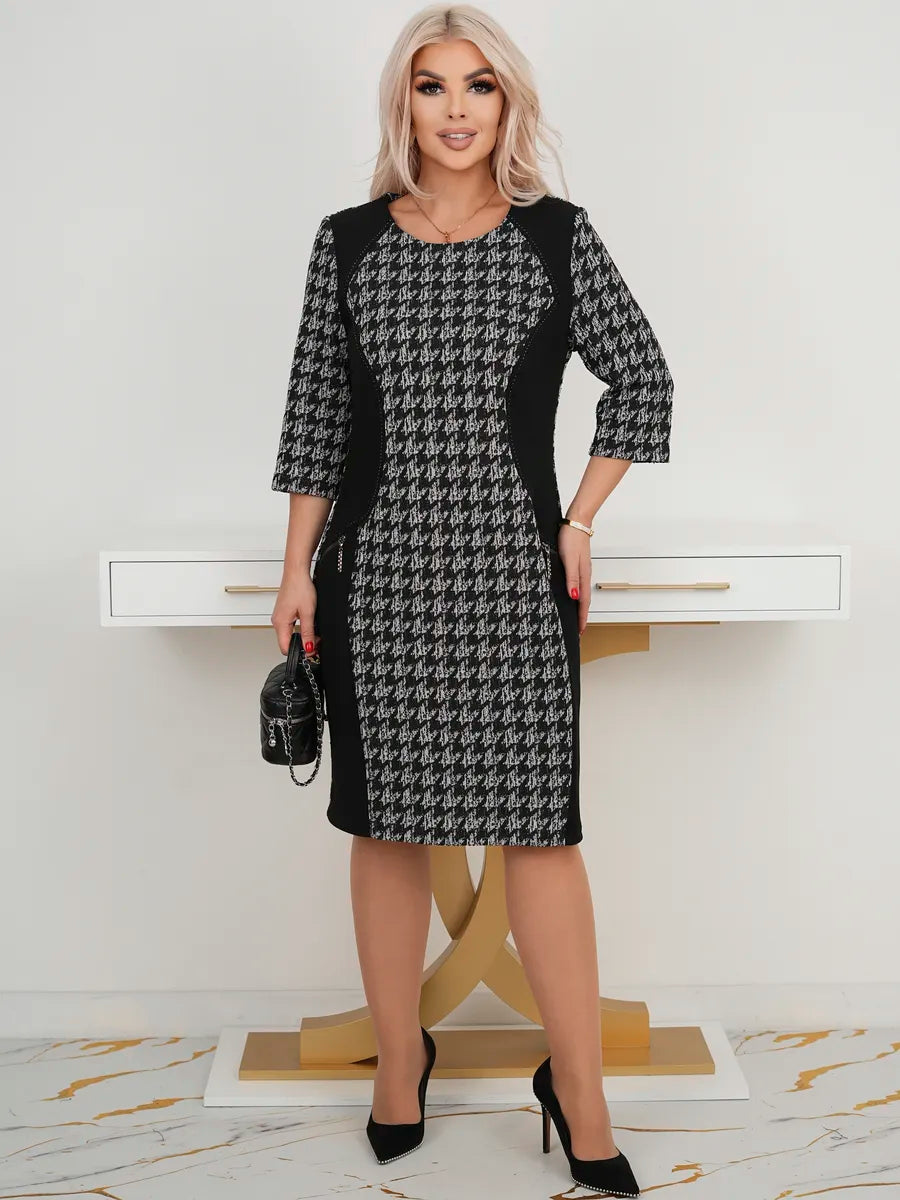 🌷🌞【S-5XL】Nové teplé zimné kockované šaty