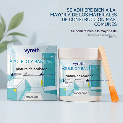 🔥Kit de pintura con base de agua para el acabado de azulejos y bañeras，Cepillo gratuito incluido