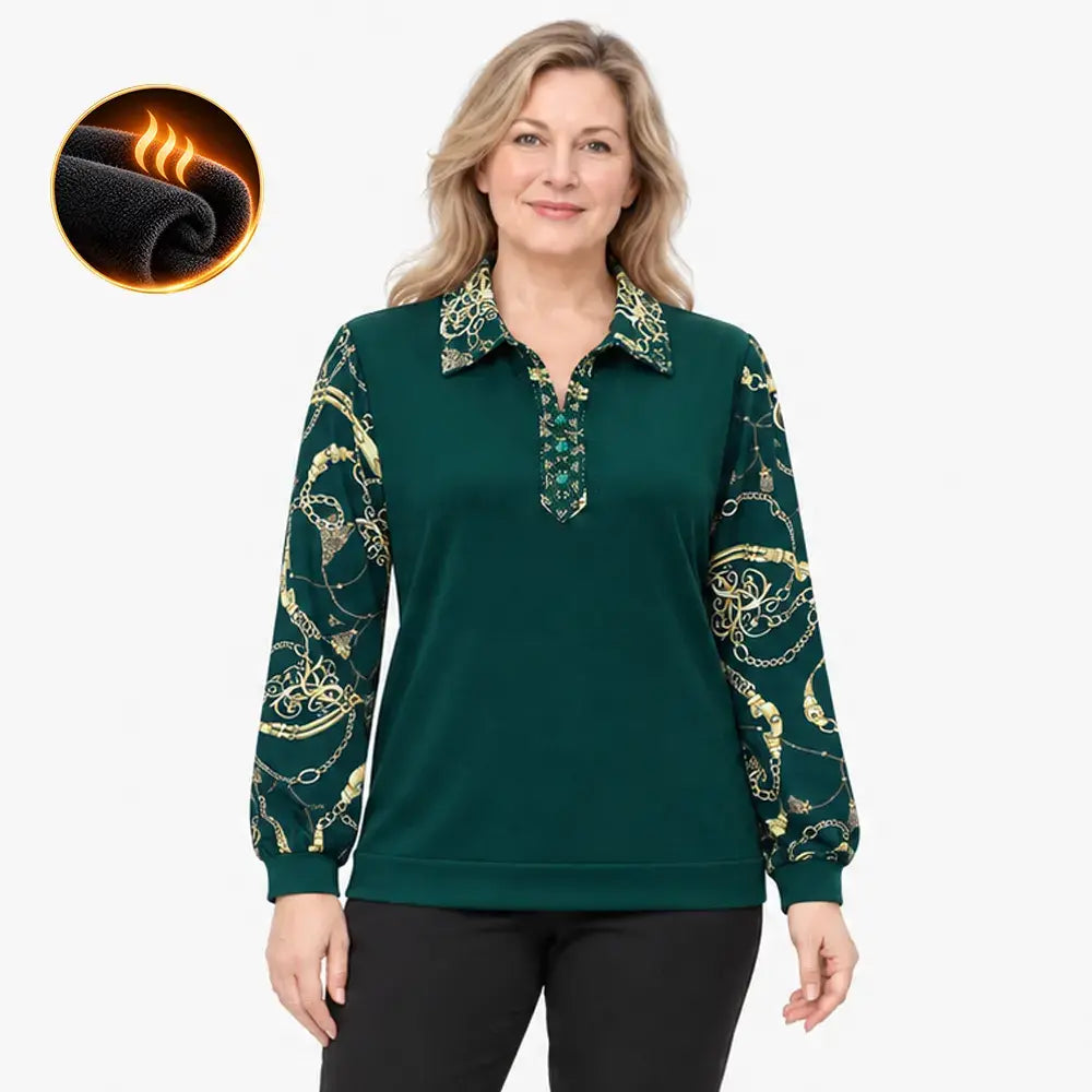 【M-6XL】Nueva camisa térmica de mujer para otoño e invierno – tallas grandes, disimula el abdomen, cálida y elegante