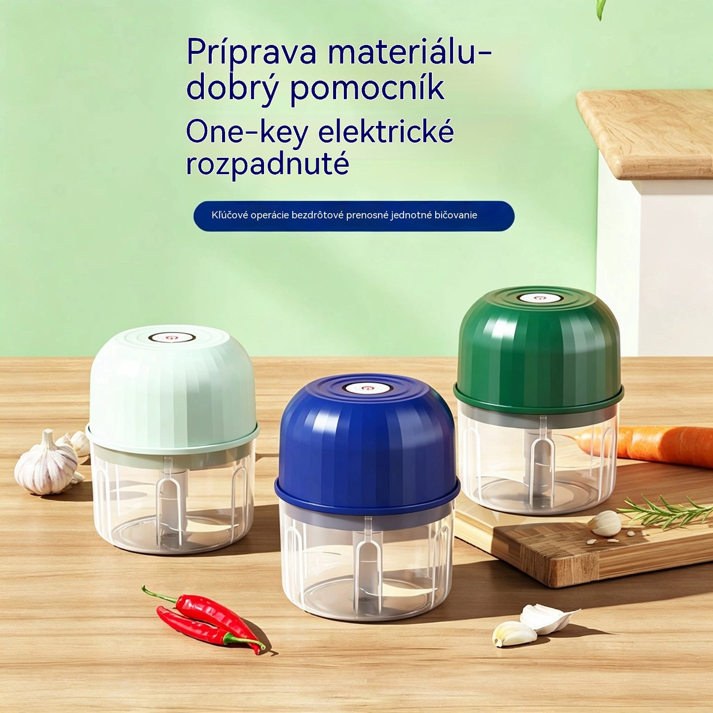 👍👍Efektívny a bezdrôtový mini elektrický sekáčik na potraviny