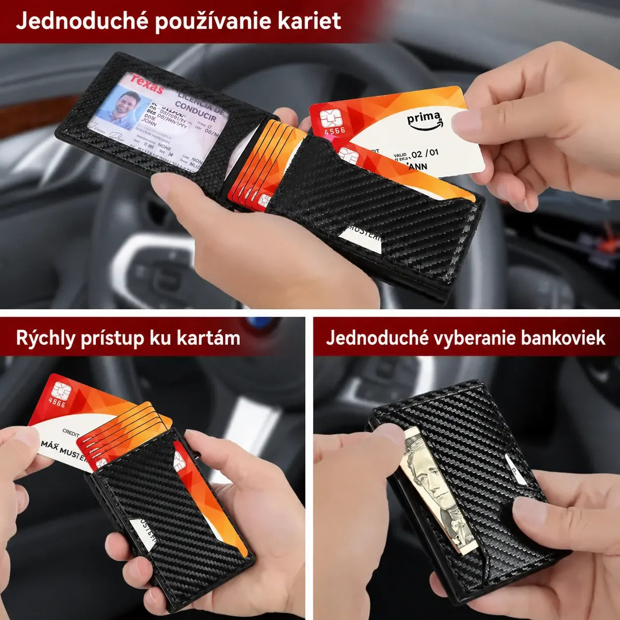 🔒 Inteligentná vysúvacia peňaženka s RFID ochranou – rýchly prístup a prémiový štýl