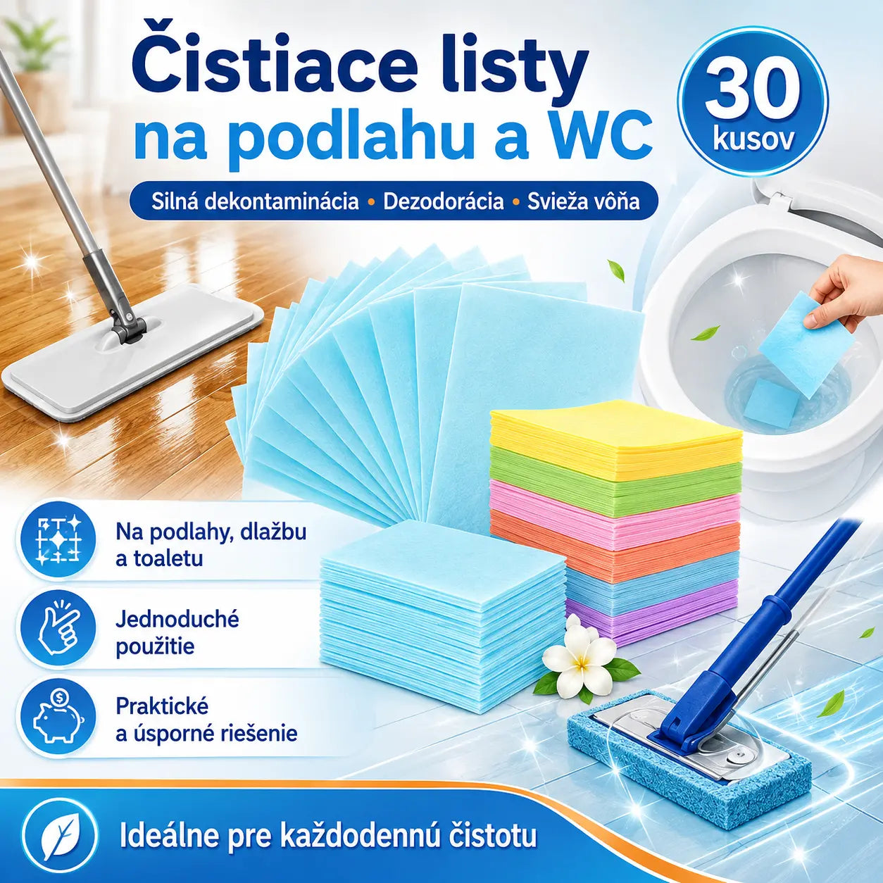 🧹【Kúpte 1, získajte 1 ZADARMO!】✨ 200 antibakteriálnych a dezodoračných viacúčelových čistiacich tabliet | Vhodné na parkety, laminátové podlahy, dlaždice a steny karavanov