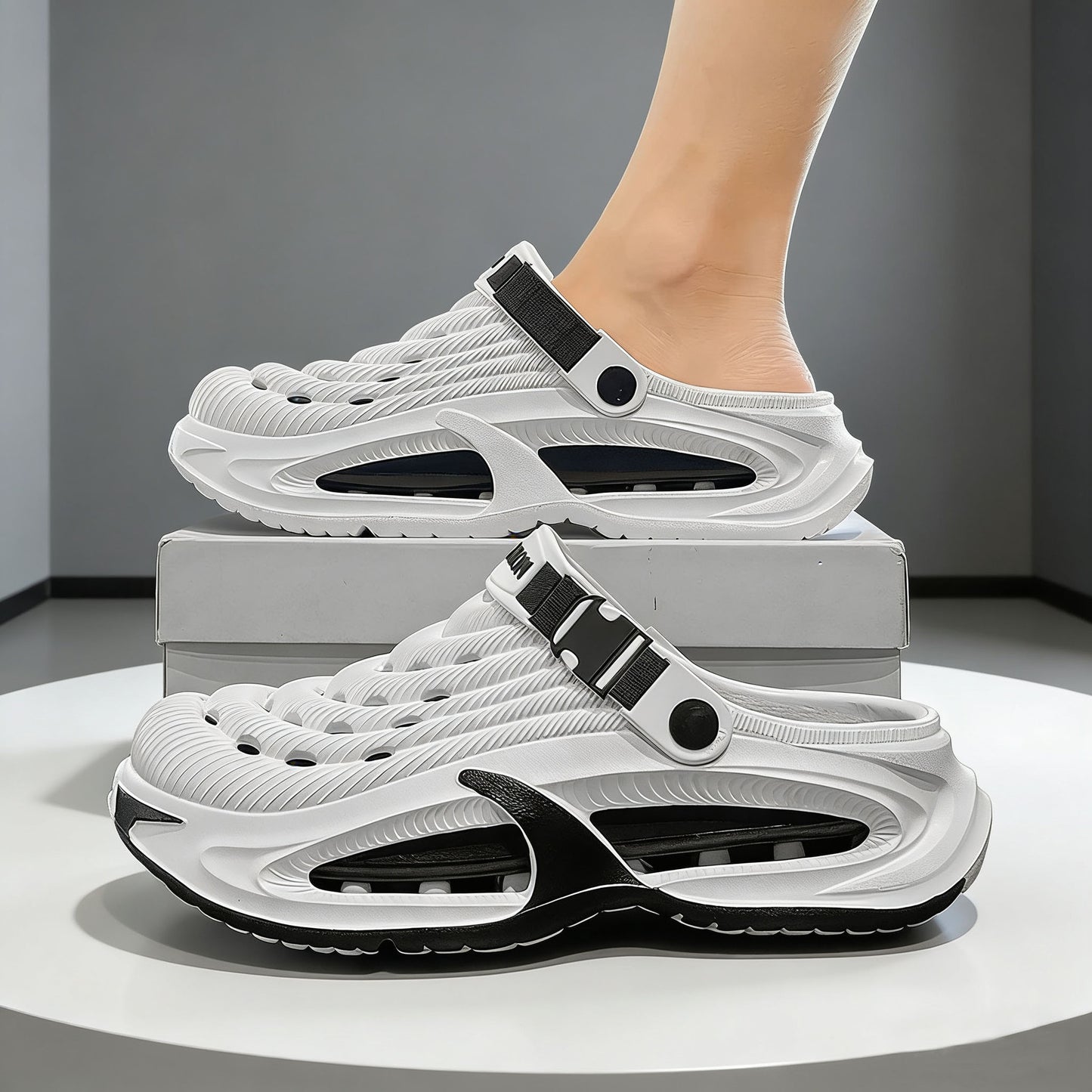 👟50% ZĽAVA🌬️Pánske sandále 2 v 1 na všeobecné použitie - hrubá podrážka z EVA, protišmykové a extrémne ľahké, priedušné🏃‍♂️