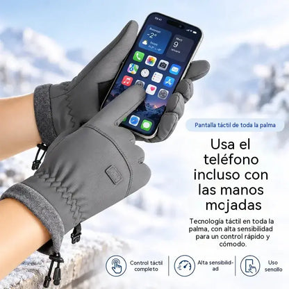 🧤 Guantes de invierno impermeables y resistentes al viento para hombre · Forrados de felpa · Compatibles con pantallas táctiles · Palma antideslizante · ¡Ideales para ciclismo, esquí y senderismo!