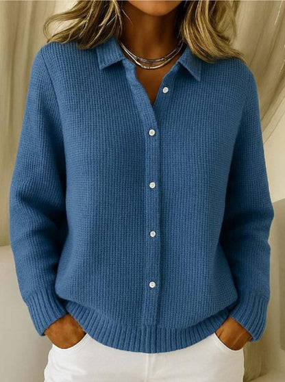 💕【S-5XL】Dámsky módny jednofarebný kašmírový pletený kardigan na jeseň a zimu