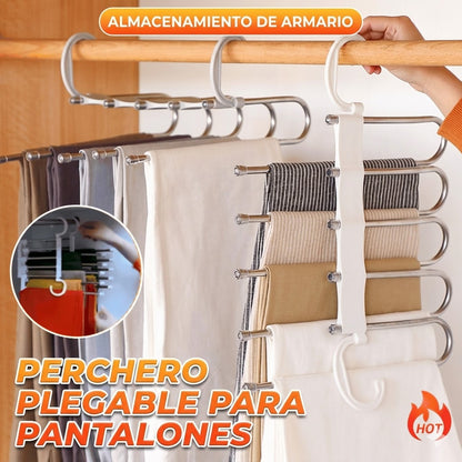 🔥 ¡Compre más, ahorre más! 🔥 Estante de almacenamiento de pantalones multicapa, plegable, telescópico y multifuncional para el hogar 🏠✨