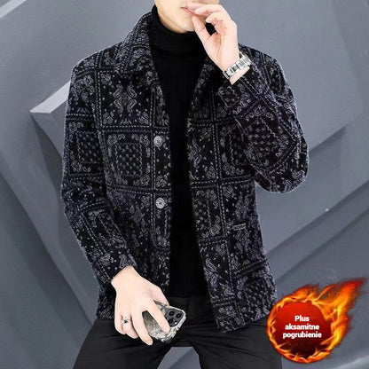 【💥Razprodaja】😎【M-4XL】🧥Modna moška jakna iz žameta in debele tkanine za jesen in zimo, topla in udobna