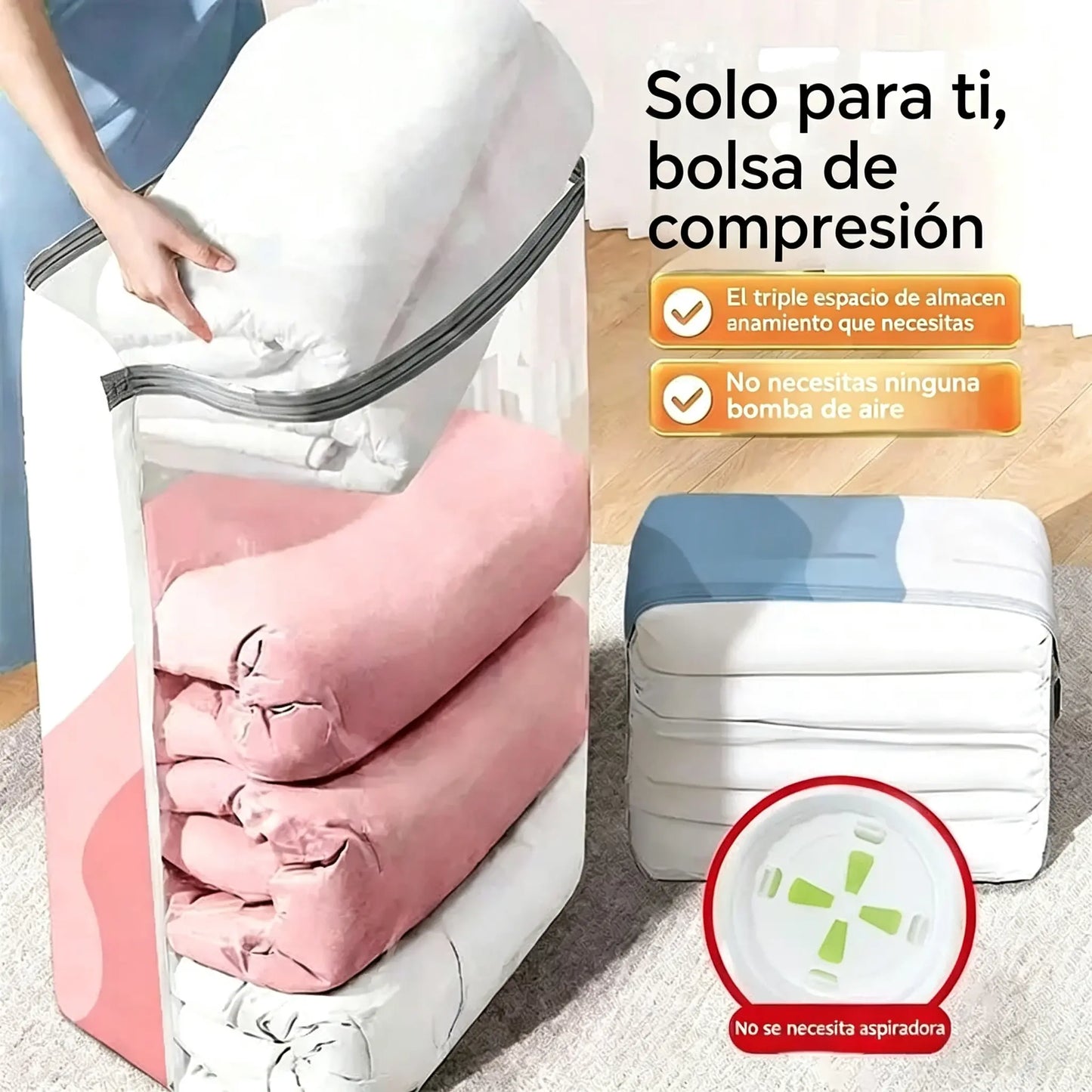 -50%🧳 Pack de 5【Compra 3 y Llévate 2 GRATIS】Bolsas de Almacenaje al Vacío para Ropa, Sin Bomba