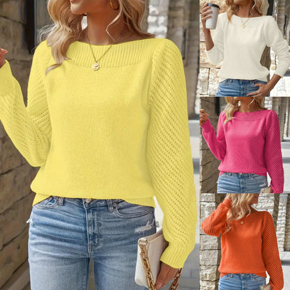 🔥【Zimski hit】✨Novi jednobojni udobni pulover/pletivo dugih rukava