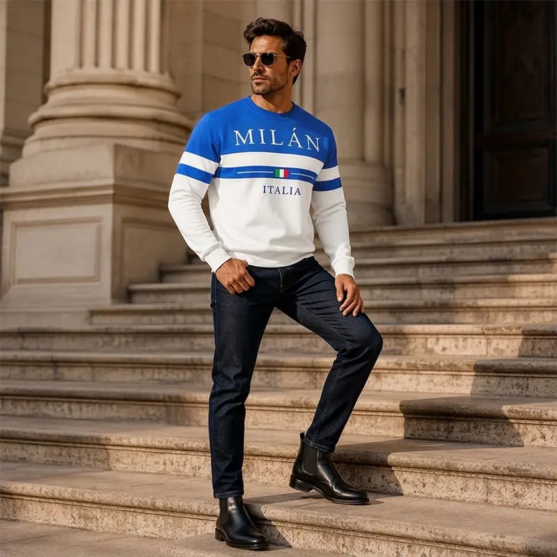 ✨🌟👕【S-6XL】Sudaderas para hombre con estampado Milano Italia