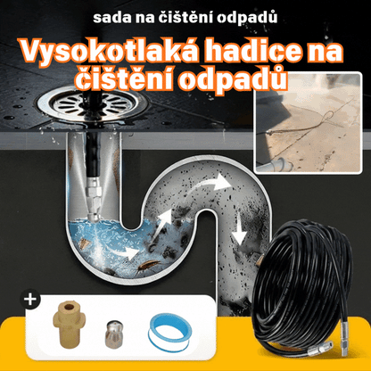 🔗Vysokotlaká hadice pro mytí aut, kterou lze připojit k myčce aut; 🚰Čistič odpadků v koupelně/kuchyni; 🧹Vysokotlaký průtok vody, odolný vůči tlaku.