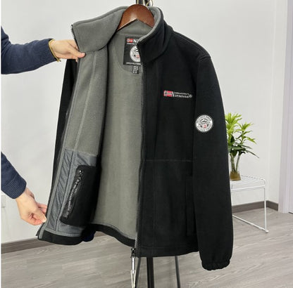 🔥💥【XS-3XL】 Pánska ležérna teplá jesenná a zimná hrubá zamatová fleecová pánska bunda veľkej veľkosti 3779056