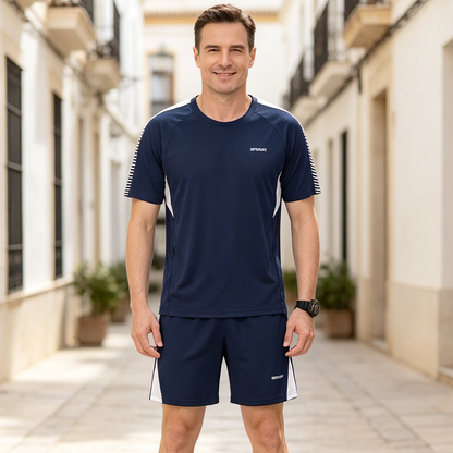 【S-5XL】Conjunto deportivo informal de dos piezas para hombre, de secado rápido y cómodo, ideal para el verano.